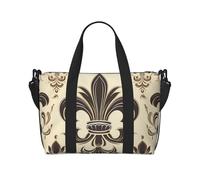 Sac de voyage pour articles personnels, sac à main, sac de sport, sac de sport, sac de sport, sac de sport léger, imperméable, motif fleur de lys et armes, sac de week-end chevalier pour homme et
