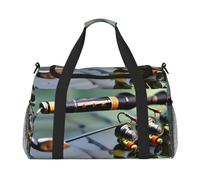 Sac de voyage pour canne à pêche - Grand sac fourre-tout réutilisable, parfait pour les activités de plein air, le sport, le camping et les courses, noir, One Size