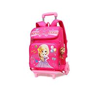 Sac de voyage pour chariot à roulettes Sacs à roulettes pour élèves de l'école primaire Sac d'école de style princesse pour filles 6 roues Monter les escaliers Sac à bandoulière Motif de dessin animé