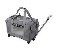 Sac de voyage pour chien - transporteur d'animaux de compagnie doux à roue avec sangle, étui à roulement compact | Étui léger pour petits chats chiens, sac portable approuvé par les compagnons