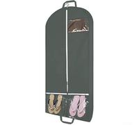 Sac de voyage pour costume de 127 cm, sac de protection pour vêtements équipé de deux poches transparentes de rangement pour l'organisation du placard (couleur olive)