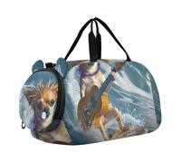 Sac de voyage pour enfant avec bandoulière - Motif dinosaure - Motif monstre, Jolie guitare chien de surf, Classique