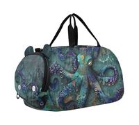 Sac de voyage pour enfant avec bandoulière - Motif dinosaure - Motif monstre, Poulpe de rêve sous-marin, Classique
