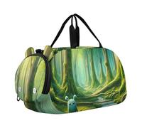 Sac de voyage pour enfant Motif peinture bateaux vagues de l'océan, Vert Comic Monster Forest, Classique