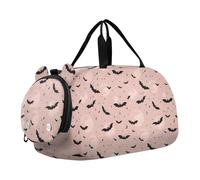 Sac de voyage pour enfants avec compartiment à chaussures, chauve-souris, couleur poudré, lune et boule