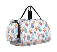 Sac de voyage pour enfants avec compartiment à chaussures Motif étoile de mer Méduse Corail