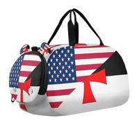 Sac de voyage pour enfants, garçons et filles | Sac de sport avec compartiment à chaussures Motif drapeau des États-Unis et chevaliers Templiers