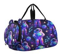 Sac de voyage pour enfants, garçons et filles | Sac de sport pour soirée pyjama avec compartiment à chaussures astronaute, planètes, astronaute, science, espace