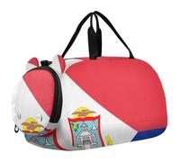 Sac de voyage pour enfants, garçons et filles | Sac de sport pour soirée pyjama avec compartiment à chaussures Motif drapeau de Saint-Martin
