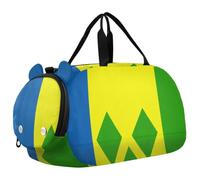 Sac de voyage pour enfants, garçons et filles | Sac de sport pour soirée pyjama avec compartiment à chaussures Drapeau de Saint Vincent et les Grenadines