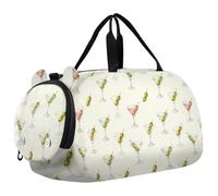 Sac de voyage pour enfants, garçons et filles | Sac de sport pour soirée pyjama avec compartiment à chaussures rétro pour l'été gourmet Olive Martini Cocktail Dirty Martini
