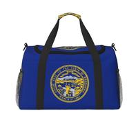 Sac de voyage pour femme avec imprimé drapeau du Nebraska, noir, One Size
