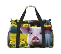 Sac de voyage pour femme et homme Motif cochon de viol, Noir , Taille unique