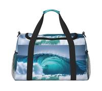 Sac de voyage pour femme et homme Motif vagues de l'océan, Noir , Taille unique