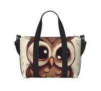 Sac de voyage pour femme et homme - Sac de sport - Motif hibou mignon - Étanche - Avec bandoulière - Noir - Taille unique, Noir , Taille unique
