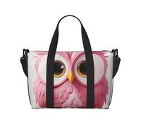 Sac de voyage pour femme et homme - Sac de sport - Motif hibou rose - Sac de voyage étanche avec bandoulière - Noir - Taille unique, Noir , Taille unique