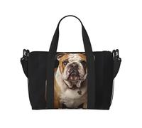 Sac de voyage pour femme et homme - Sac de week-end - Sac de sport - Bulldog anglais - Sac de voyage étanche avec bandoulière - Noir - Taille unique, Noir , Taille unique