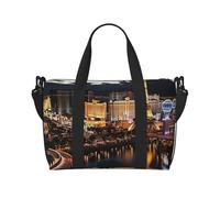 Sac de voyage pour femme et homme - Sac de week-end - Sac de sport Las Vegas Night View - Sac de voyage étanche avec bandoulière - Noir - Taille unique, Noir , Taille unique