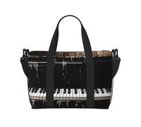 Sac de voyage pour femme et homme - Sac de week-end - Sac de sport pour piano - Sac de voyage étanche avec bandoulière - Noir - Taille unique, Noir , Taille unique