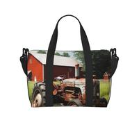 Sac de voyage pour femme et homme - Sac de week-end - Sac de sport - Sac de sport - Tracteur agricole - Sac de voyage - Sac de voyage étanche avec bandoulière - Noir - Taille unique, Noir , Taille