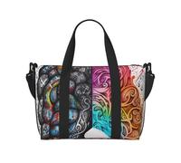 Sac de voyage pour femme, grand sac de week-end à bandoulière, sac de sport pour homme, sac fourre-tout à main, bagage cerveau gauche et droit pour les essentiels de voyage