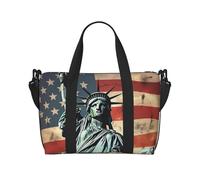 Sac de voyage pour femme, grand sac de week-end à bandoulière, sac de sport pour homme, sac fourre-tout à main, motif statue de la Liberté, drapeau américain, sac de bagage pour les essentiels de