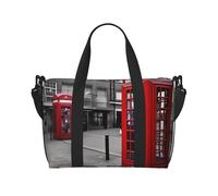 Sac de voyage pour femme, grand sac de week-end à bandoulière, sac de sport pour homme, sac fourre-tout à main, sac de cabine téléphonique rouge Londres pour les essentiels de voyage
