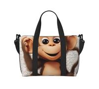 Sac de voyage pour femme - Réglable - Grande capacité - Pliable - Sac fourre-tout léger pour le sport - Cadeau, Joli singe, Taille unique