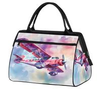 Sac de voyage pour femmes, hommes, enfants, garçons et filles, sac de week-end, sac fourre-tout de sport, sac de voyage, sac de week-end, aquarelle, vieux avion, couleur, XXL, Organiseur de sac