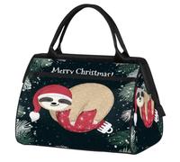 Sac de voyage pour femmes, hommes, enfants, garçons et filles, sac de week-end, sac fourre-tout de sport, sac de voyage, sac de week-end, sac de fin de semaine, joyeux Noël, paresseux mignon, couleur,