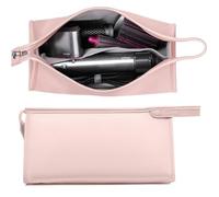 Sac de voyage pour fer à lisser Dyson Airwrap et bigoudis - Sac de rangement portable pour brosse à air chaud - Sac de voyage - Compatible avec Dyson Supersonic Airstraight - Rose