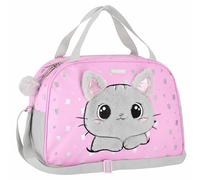 Sac de Voyage pour Fille Chat, Sac Rose pour éducation Physique, Voyage, Sport, épaule 39x27x16 cm (Rose Chaton)
