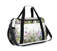 Sac de voyage pour filles, garçons, femmes, hommes, fleurs sauvages, herbes, fleurs sauvages, sac à main pour voyage, sport, gym