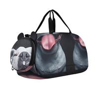 Sac de voyage pour garçons avec bandoulière - Motif bouledogue heureux - Pour le week-end, Art mignon de visage de bouledogue heureux, Classique