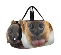 Sac de voyage pour garçons avec bandoulière - Motif bouledogue heureux - Pour le week-end, Nez amusant Golden Retriever, Classique
