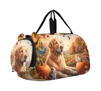 Sac de voyage pour garçons - Blé vert - Pour l'été, le ciel, la pluie - Pour voyage, gym, enfants, Autumn Golden Retriever, Classique