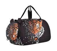 Sac de voyage pour garçons - Blé vert - Pour l'été, le ciel, la pluie - Pour voyage, gym, enfants, Cool Tiger Head Black, Classique