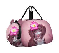 Sac de voyage pour garçons et filles - Sac de sport pour enfants - Forêt tropicale - Perroquet, Adorable chiot fleur rose, Classique