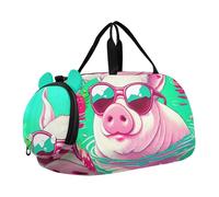 Sac de voyage pour garçons et filles - Sac de sport pour enfants - Forêt tropicale - Perroquet, Pink Pig Eau Fraise, Classique