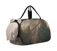 Sac de voyage pour garçons Leonardo da Vinci Baptême Christ, sac de voyage pour enfants, Paysage rocheux Elbe Grès Montagnes, Classique