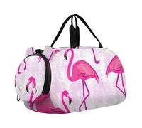 Sac de voyage pour garçons - Motif oiseau bleu et rose - Papillon coloré - Pour la nuit, Feuilles tropicales de flamants roses, Classique