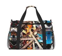 Sac de voyage pour guitare électrique magique - Imprimé musique - Pour les affaires personnelles, le sport et le fitness, voyage longue distance, Noir , Taille unique