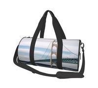 Sac de voyage pour homme et femme avec compartiment à chaussures de grande capacité Sac de nuit Mackinac avec pont suspendu Sac fourre-tout de sport pour voyage, yoga, Noir , Taille unique