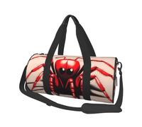 Sac de voyage pour homme et femme avec compartiment à chaussures de grande capacité, sac de nuit mignon petite araignée rouge, sac fourre-tout de sport, sac de sport pour voyage, yoga, Noir , Taille