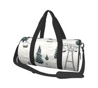 Sac de voyage pour homme et femme avec compartiment à chaussures de grande capacité Sac de voyage Cowboy West Sac fourre-tout pour le sport et le yoga, Remontée mécanique avec sapin, Taille unique
