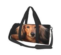 Sac de voyage pour homme et femme avec compartiment à chaussures - Grande capacité - Agneau avec un lion sur les nuages - Sac fourre-tout de sport pour voyage, yoga, Teckel à poils longs, Taille