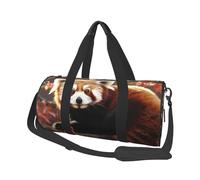 Sac de voyage pour homme et femme avec compartiment à chaussures - Grande capacité - Agneau avec un lion sur les nuages - Sac fourre-tout de sport pour voyage, yoga, Panda rouge., Taille unique