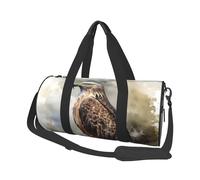 Sac de voyage pour homme et femme avec compartiment à chaussures - Grande capacité - Aquarelle de faucon assis dans l'arbre - Sac fourre-tout de sport pour voyage, yoga, Noir , Taille unique