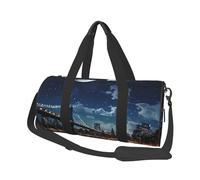 Sac de voyage pour homme et femme avec compartiment à chaussures - Grande capacité - Cadre d'album de musique - Sac fourre-tout de sport pour voyage, yoga, Moon Light New York City, Taille unique