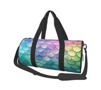 Sac de voyage pour homme et femme avec compartiment à chaussures - Grande capacité - Motif étoiles dorées - Sac fourre-tout de sport pour le yoga, Écailles de sirène Dreamy Gradient, Taille unique